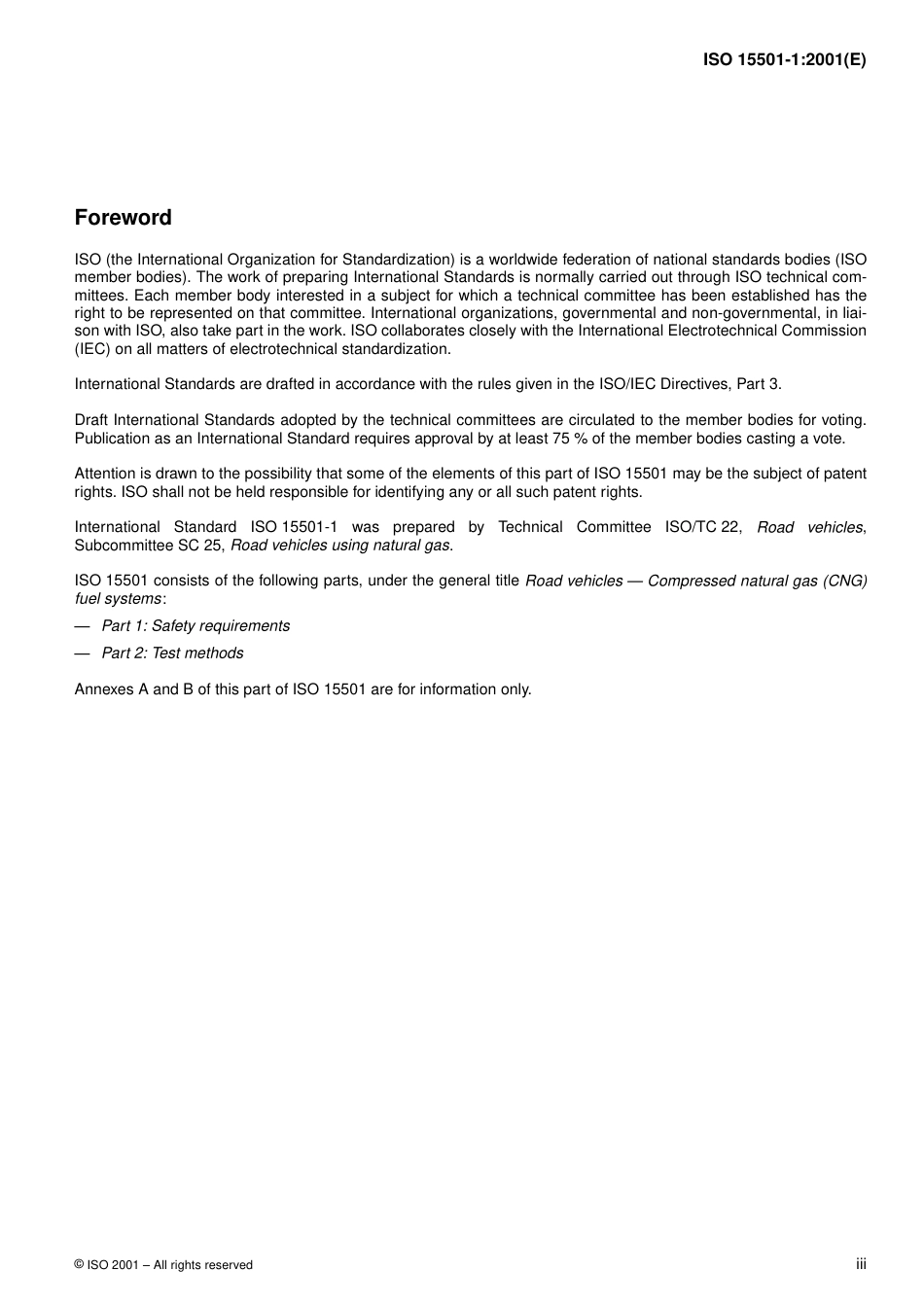 ISO 15501-1-2001 EN Road vehicles-compressed natural gas(CNG) fuel systems part1 Safety requirements.pdf_第3页