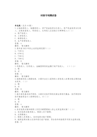 村级专项测试卷.doc