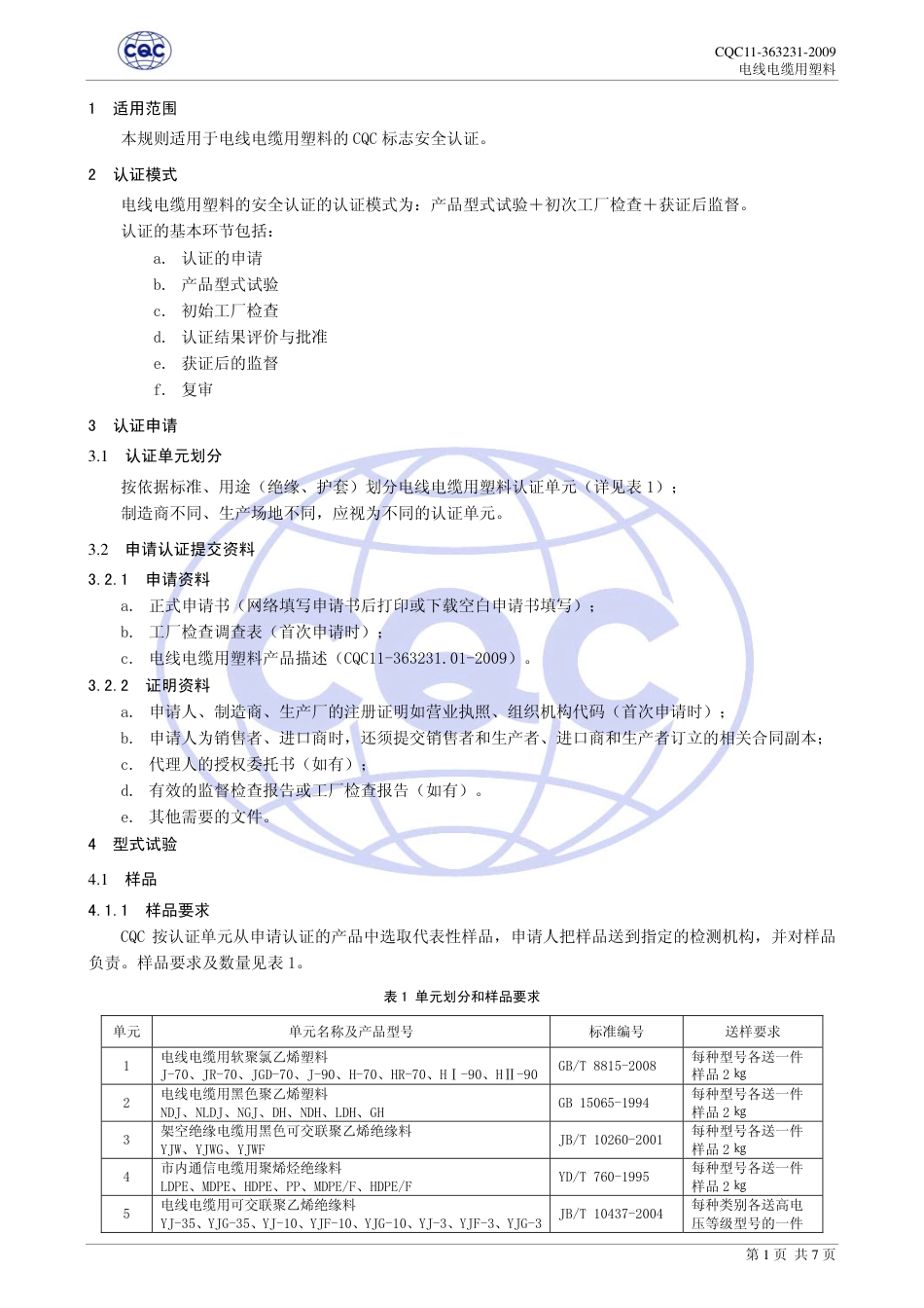 CQC 11-363231-2009 电线电缆用塑料安全认证规则.pdf_第3页