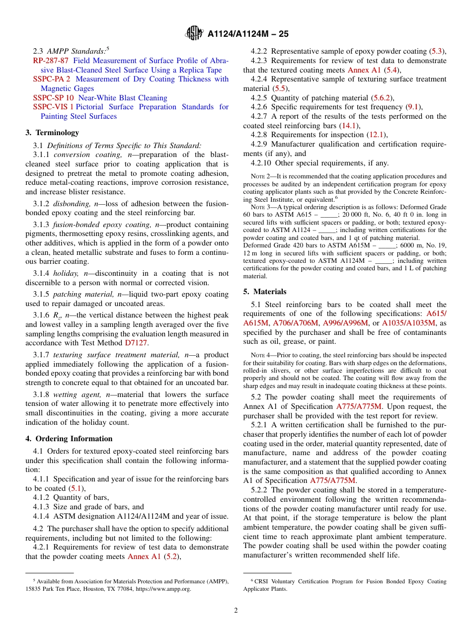 ASTM A1124-25 Standard Specification for Textured Epoxy-Coated Steel Reinforcing Bars.pdf_第2页
