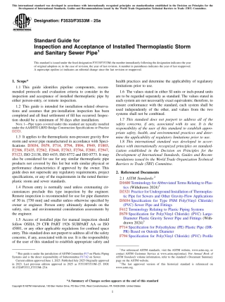 ASTM F3533-25a Standard Guide for Inspection and Acceptance of Installed Thermoplastic Storm and Sanitary Sewer Pipe.pdf