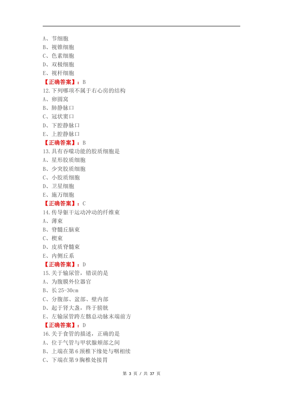 2024人体解剖练习试题及答案.docx_第3页