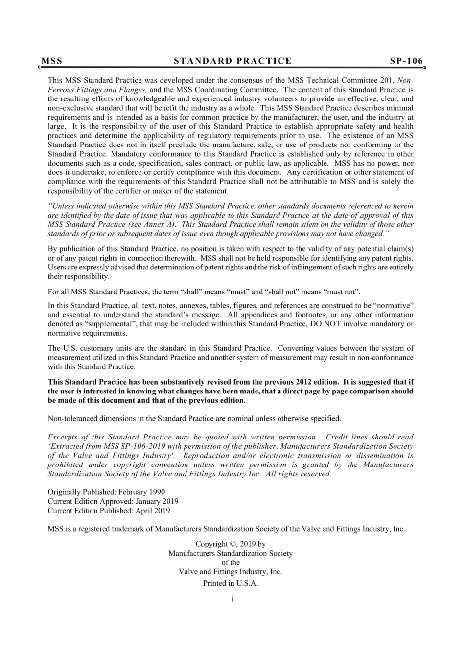 MSS SP-106-2019 125、150和300级铸造铜合金法兰和法兰配件.pdf_第2页