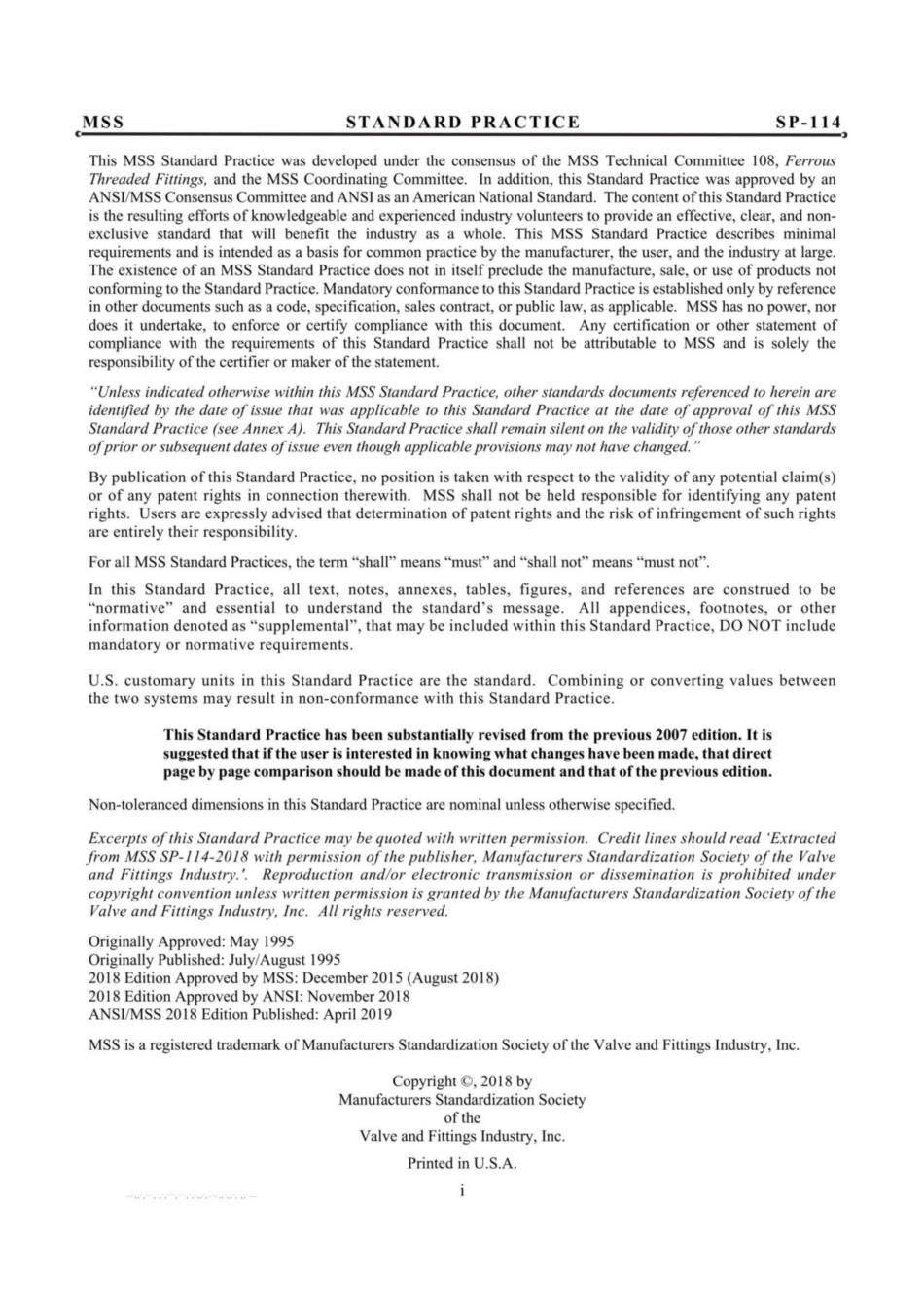 MSS SP-114-2018 150级和1000级耐腐蚀螺纹和承插焊接管件.pdf_第2页