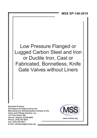 MSS SP-148-2019 低压法兰或凸耳碳钢、铸铁或球墨铸铁，铸造或制造，无阀盖，无衬里刀闸阀.pdf