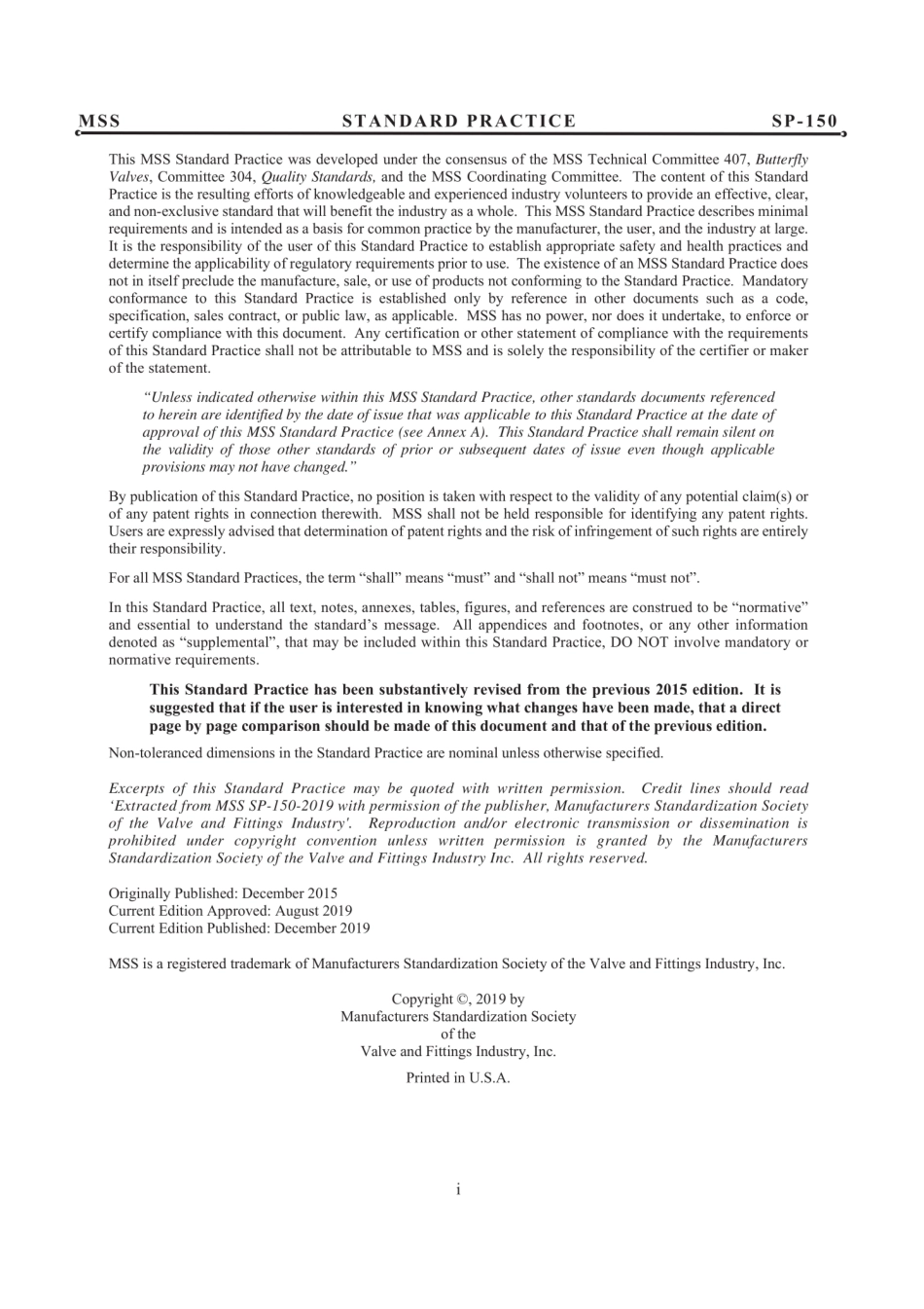 MSS SP-150-2019 过氧化氢用阀门 Valves for Use in Hydrogen Peroxide Service.pdf_第2页