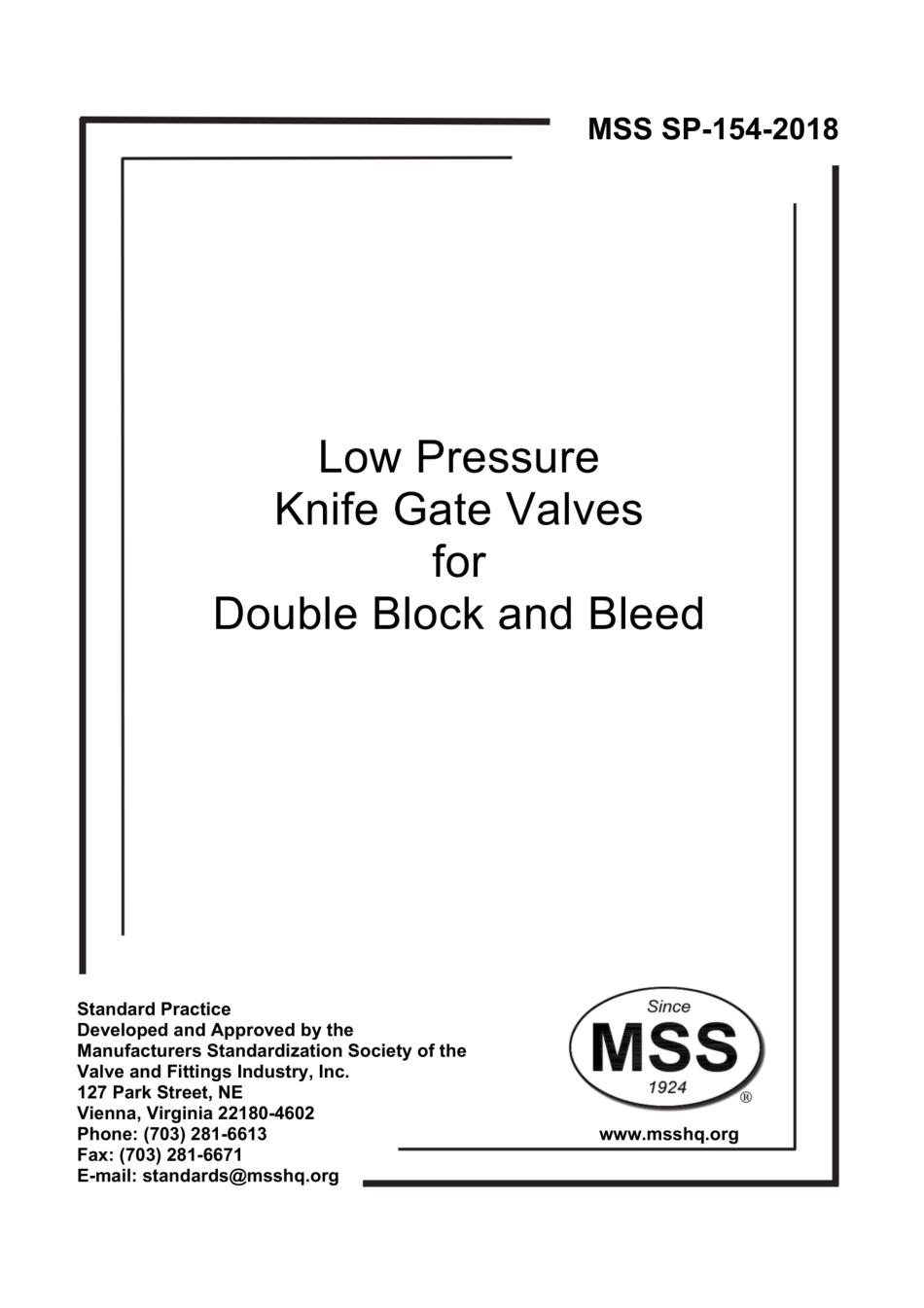 MSS SP-154-2018 双截断和排放低压刀闸阀.pdf_第1页