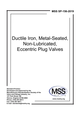 MSS SP-156-2019 球墨铸铁，金属座，非润滑，偏心旋塞阀 Ductile Iron, Metal Seated, Non Lubricated, Eccentric Plug Valve.pdf