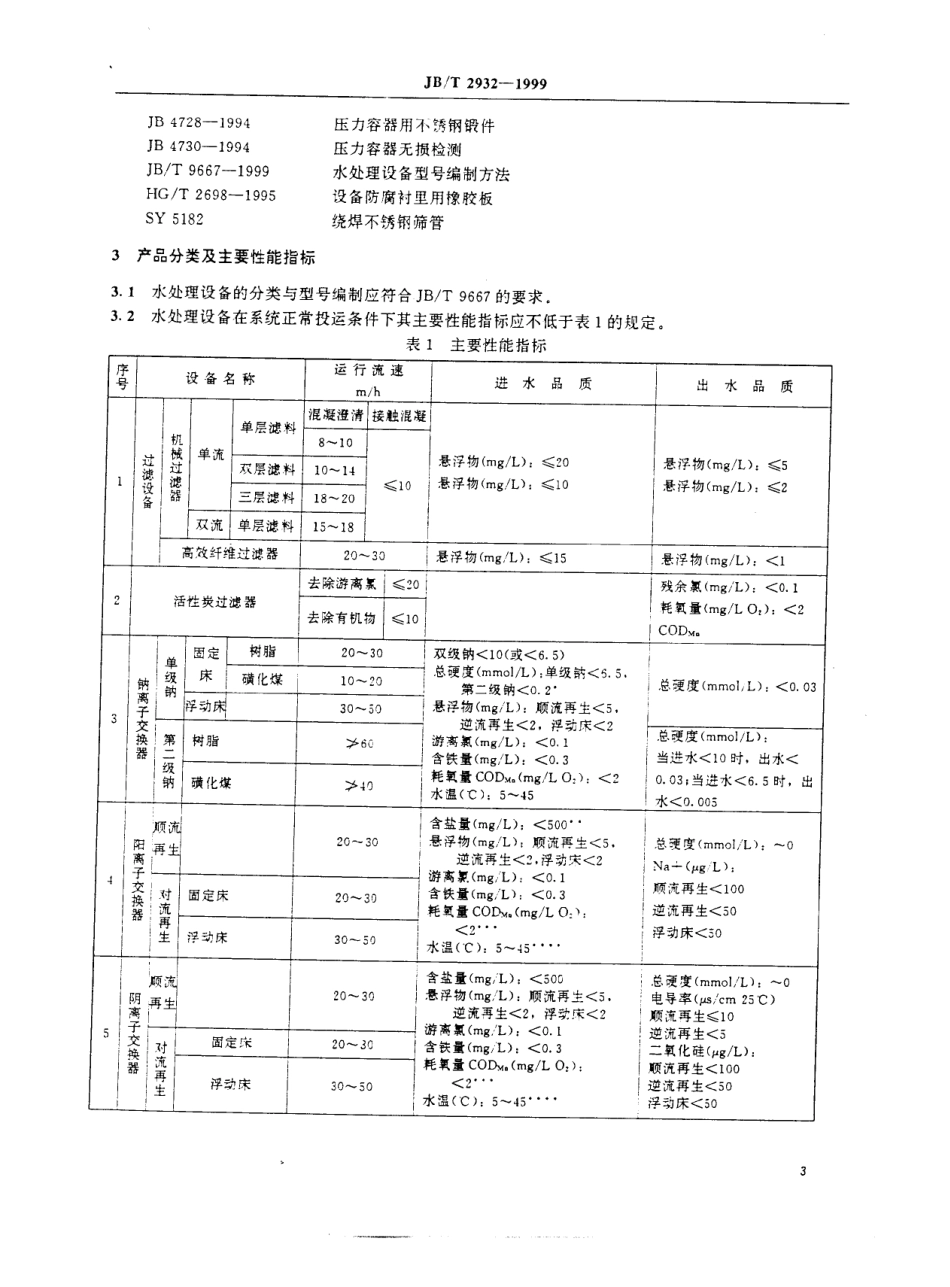 JBT 2932-1999 水处理设备技术条件.pdf_第3页