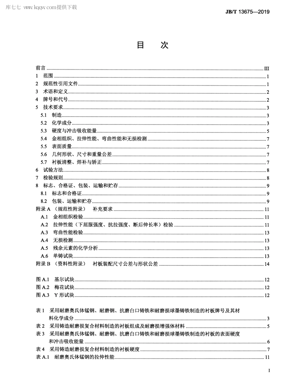 JBT 13675-2019 筒式磨机 铸造衬板 技术条件.pdf_第3页