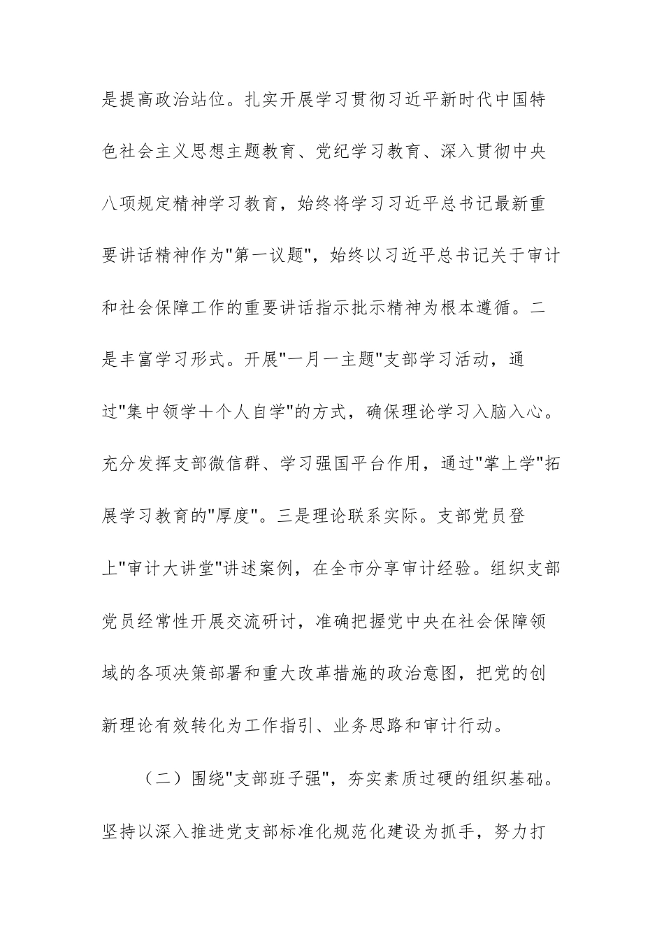 审计部门党支部2025年度抓基层党建工作总结范文.docx_第2页