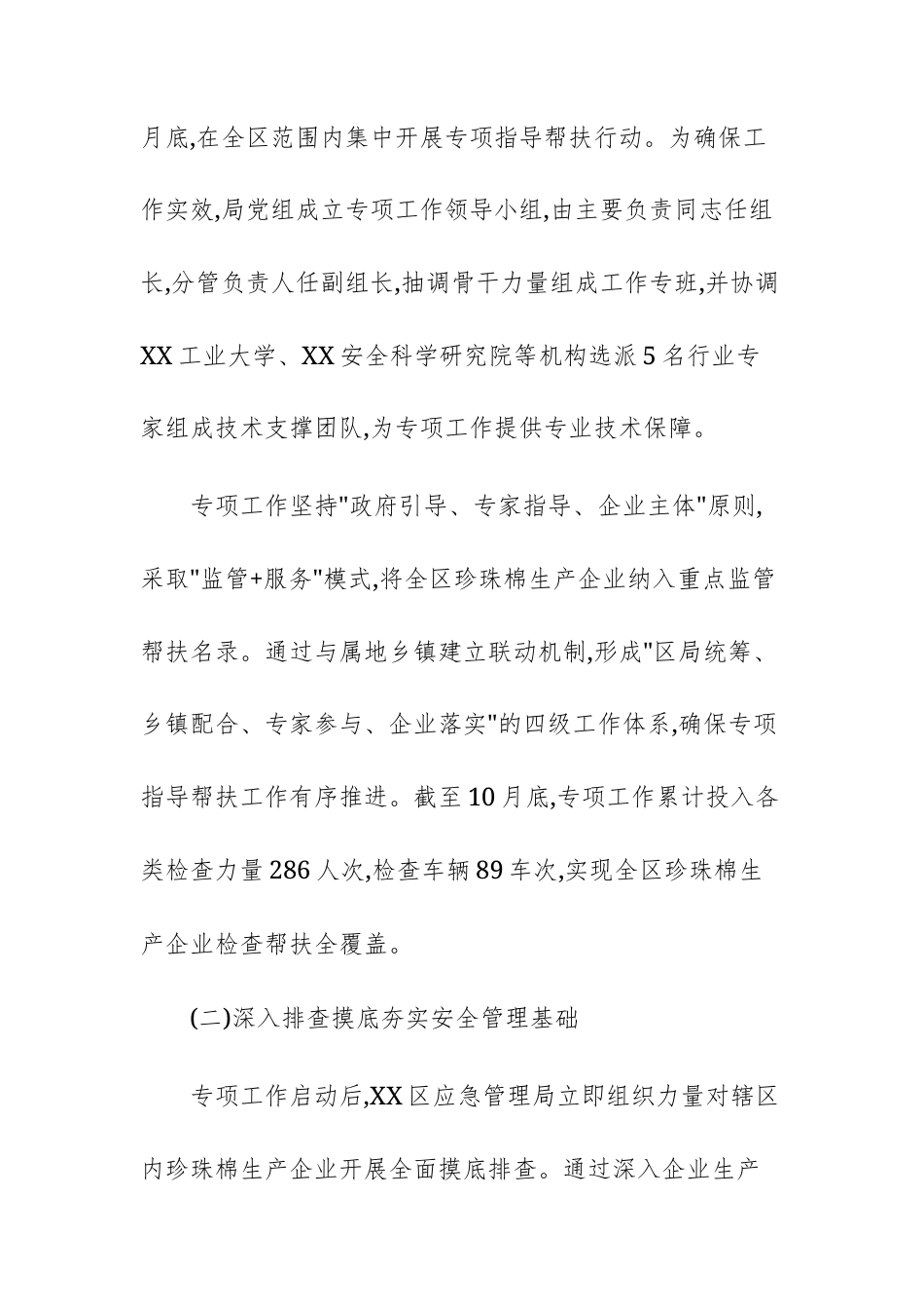 应急管理部门2025年度珍珠棉生产企业专项指导帮扶工作总结报告范文.docx_第2页