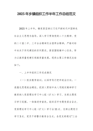 2025年基层组织工作半年工作总结范文.docx
