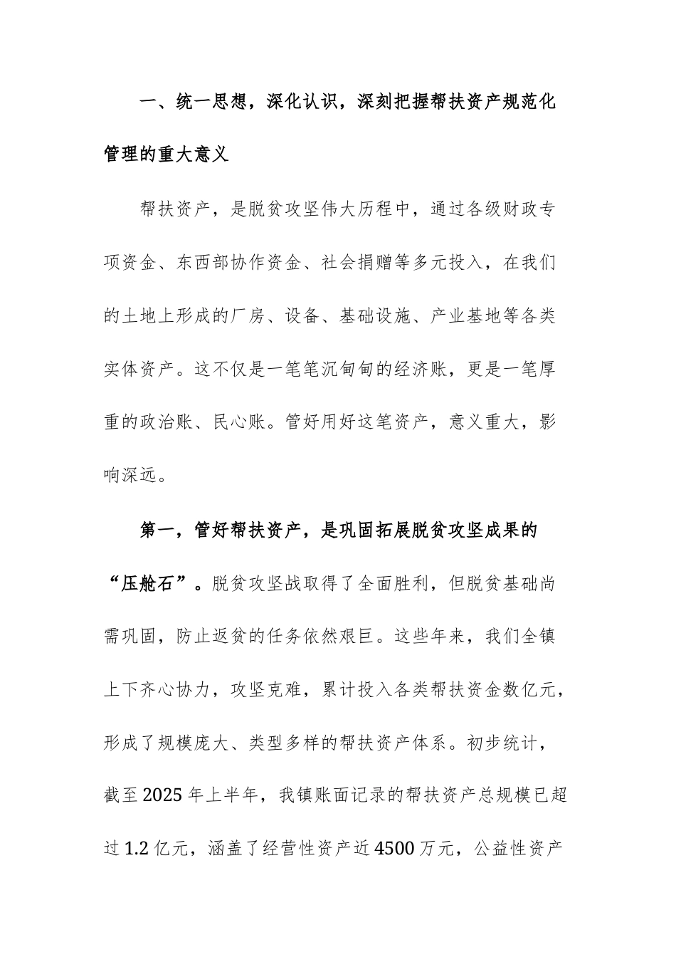 在2025年帮扶资产规范化管理工作推进专题会议上的讲话范文.docx_第2页