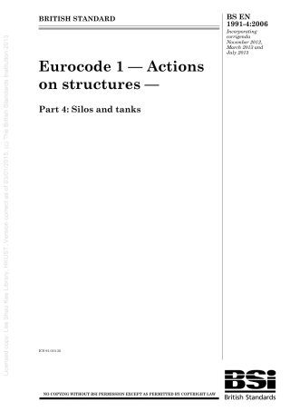 [BS EN 1991-4-2006] -- Eurocode 1. Actions on structures. Silos and tanks.pdf