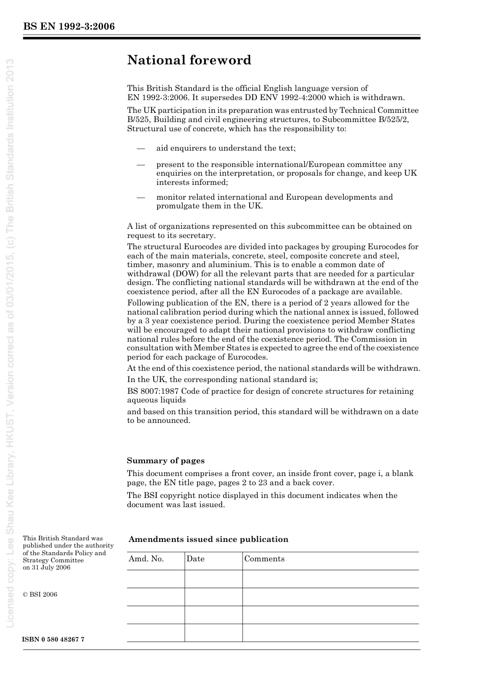 [BS EN 1992-3-2006] -- Eurocode 2. Design of concrete structures. Liquid retaining and containing structures.pdf_第2页