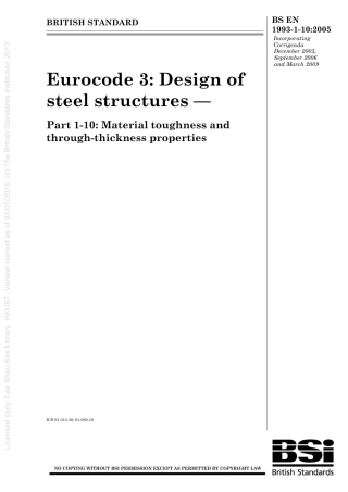 [BS EN 1993-1-10-2005] -- Eurocode 3. Design of steel structures. Material toughness and through-thickness properties.pdf