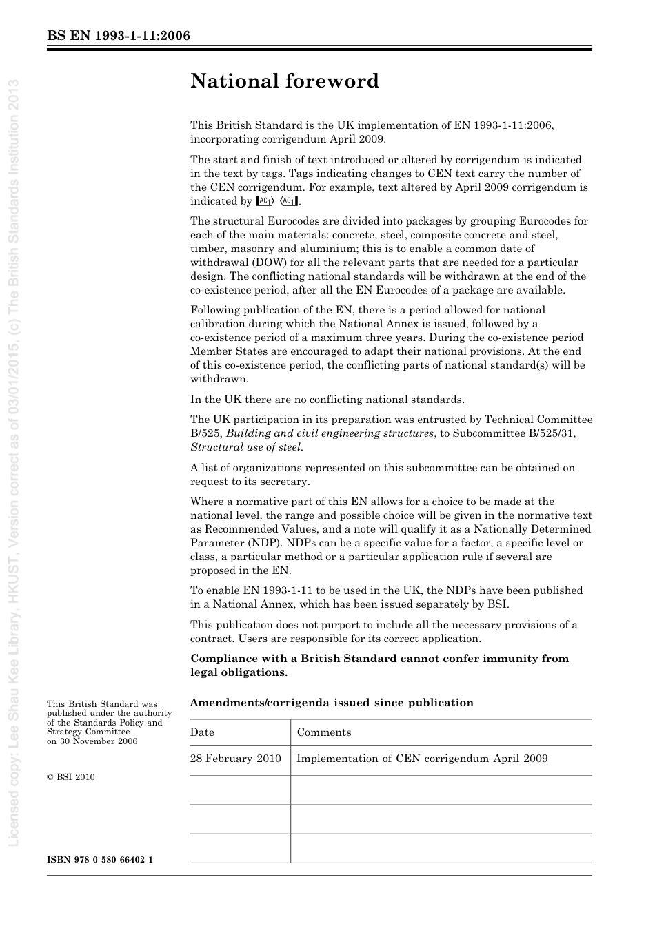 [BS EN 1993-1-11-2006] -- Eurocode 3. Design of steel structures. Design of structures with tension components.pdf_第2页