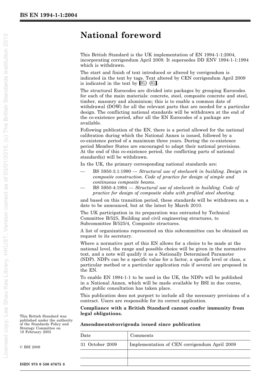 [BS EN 1994-1-1-2004] -- Eurocode 4. Design of composite steel and concrete structures. General rules and rules for buildings.pdf_第2页