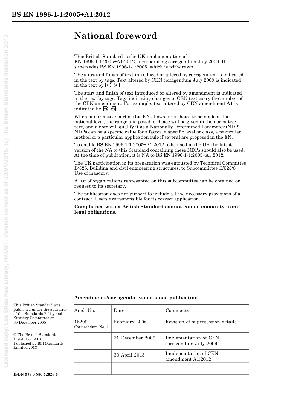 [BS EN 1996-1-1-2005+A1-2012] -- Eurocode 6. Design of masonry structures. General rules for reinforced and unreinforced masonry structures.pdf_第2页