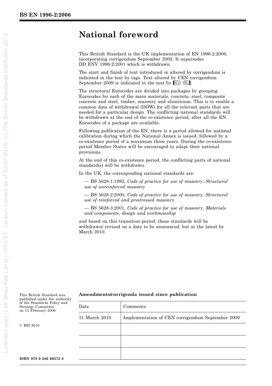 [BS EN 1996-2-2006] -- Eurocode 6. Design of masonry structures. Design considerations, selection of materials and execution of masonry.pdf_第2页