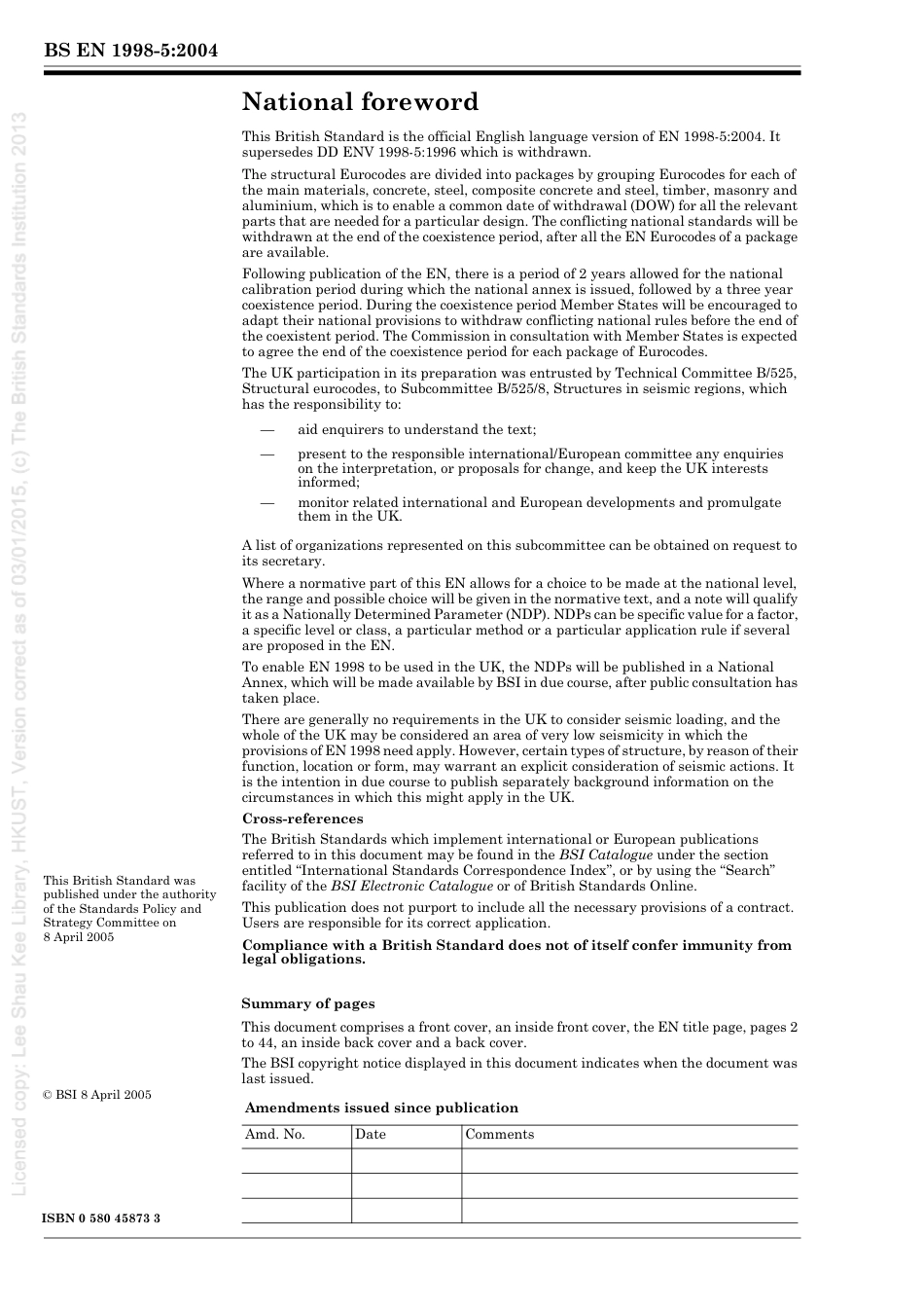 [BS EN 1998-5-2004] -- Eurocode 8. Design of structures for earthquake resistance. Foundations, retaining structures and geotechnical aspects.pdf_第2页
