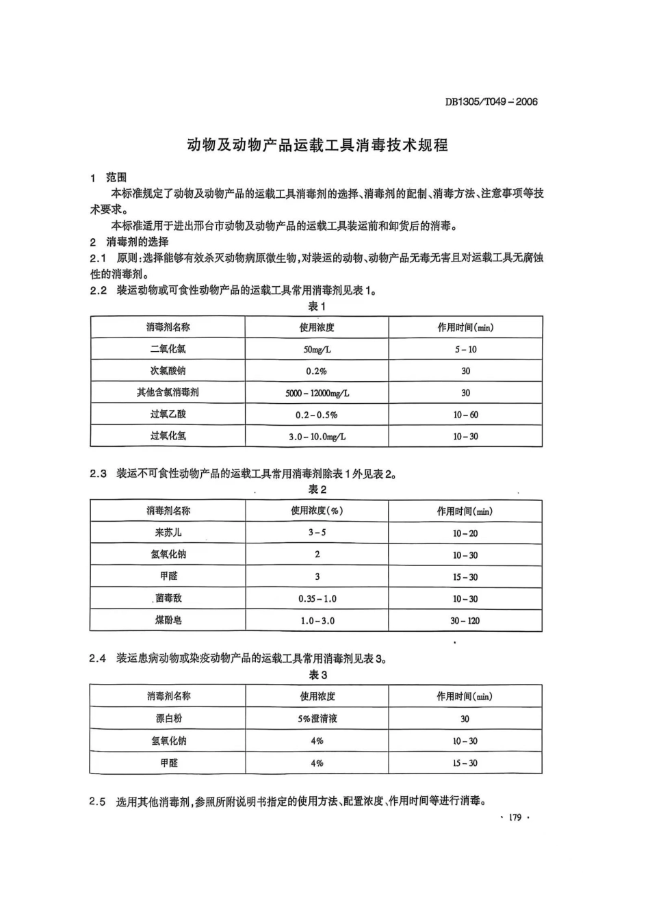 DB1305-T 049-2006动物及动物产品运载工具消毒技术规程.pdf_第3页