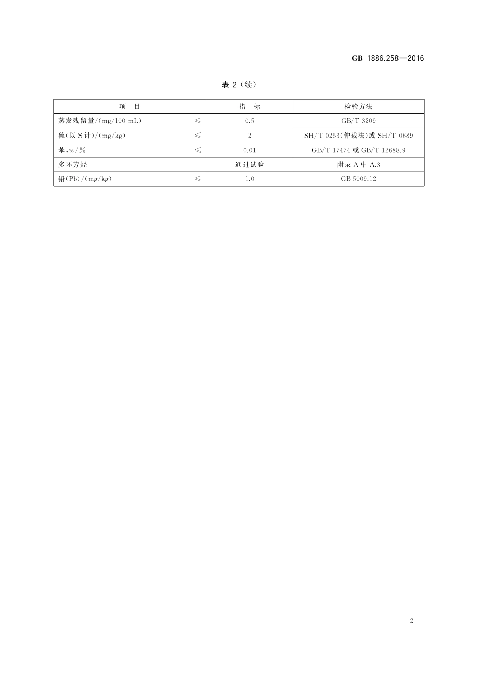 GB 1886.258-2016 食品安全国家标准 食品添加剂 正己烷.pdf_第3页