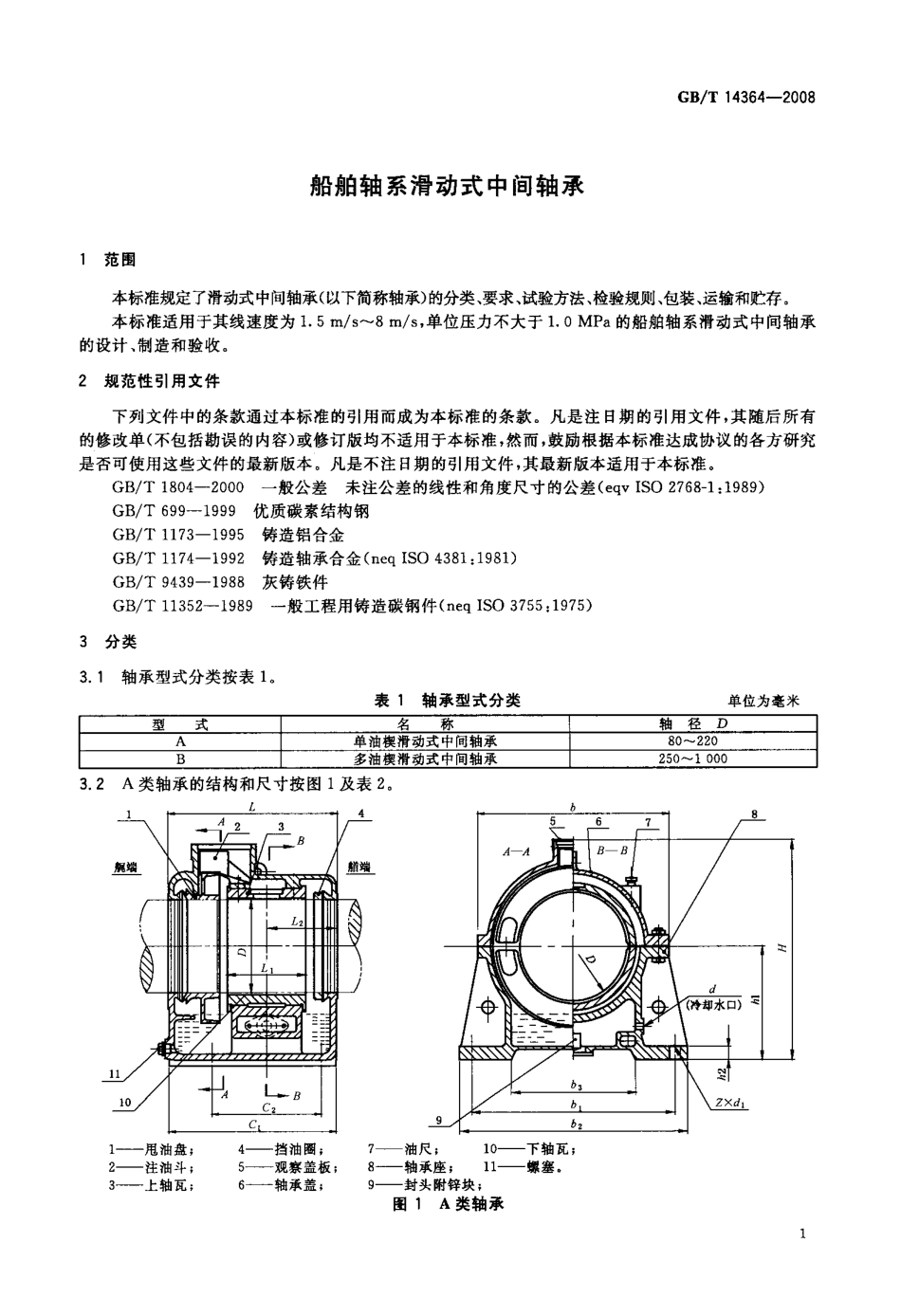 GBT 14364-2008 船舶轴系滑动式中间轴承.pdf_第3页