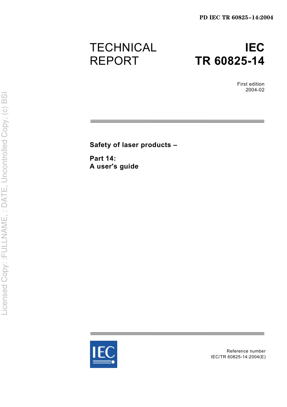 PD IEC TR 60825-14 2004.pdf_第3页