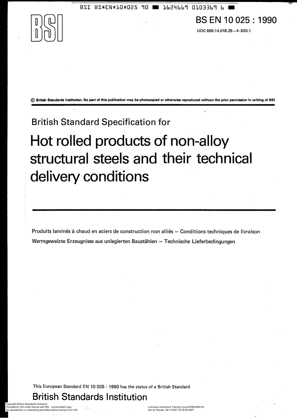 BS EN 10025 1990.pdf_第1页