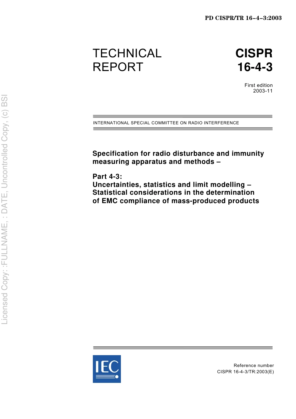 PD CISPR-TR 16-4-3 2003.pdf_第3页