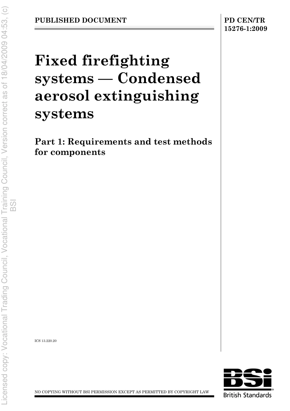 PD CEN TR 15276-1 2009.pdf_第1页