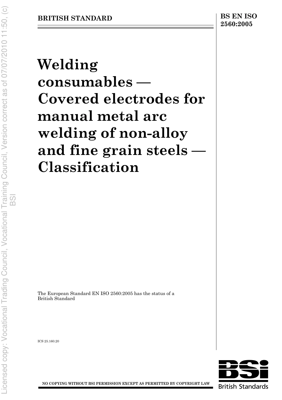 BS EN ISO 2560 2005.pdf_第1页