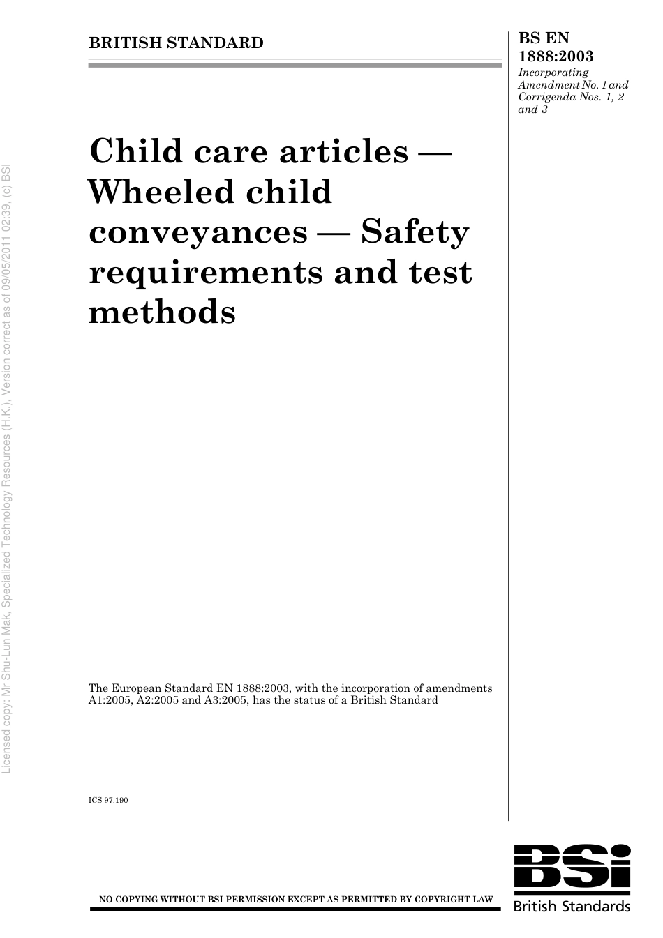 BS EN 1888 2003 Amdt 1 Corr 1+2+3.pdf_第1页