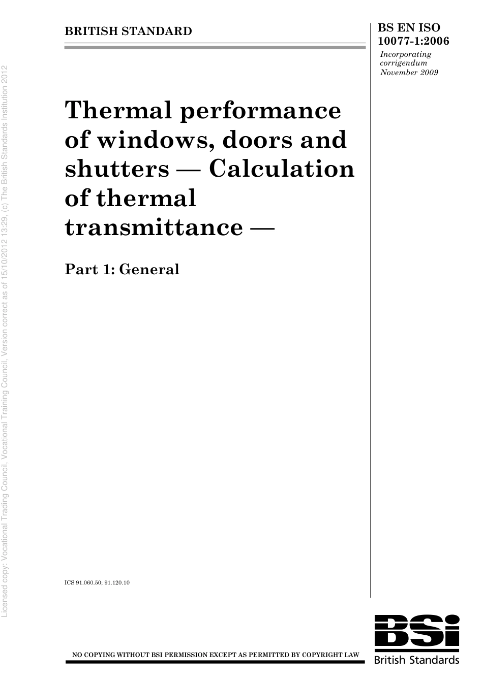 BS EN ISO 10077-1 2006.pdf_第1页
