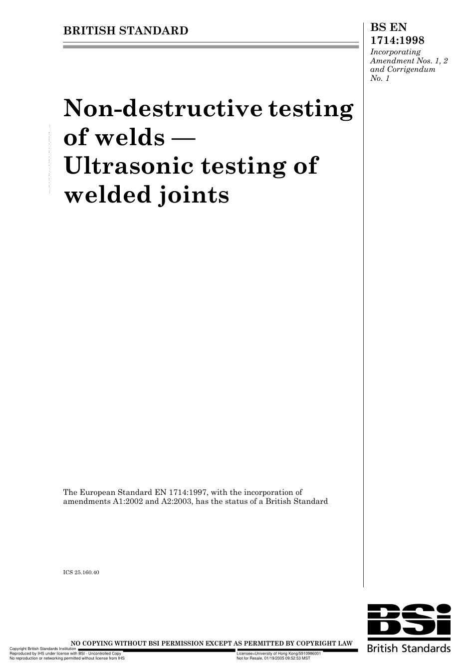 BS EN 1714 (Ultrasonic test of welded joints).pdf_第1页