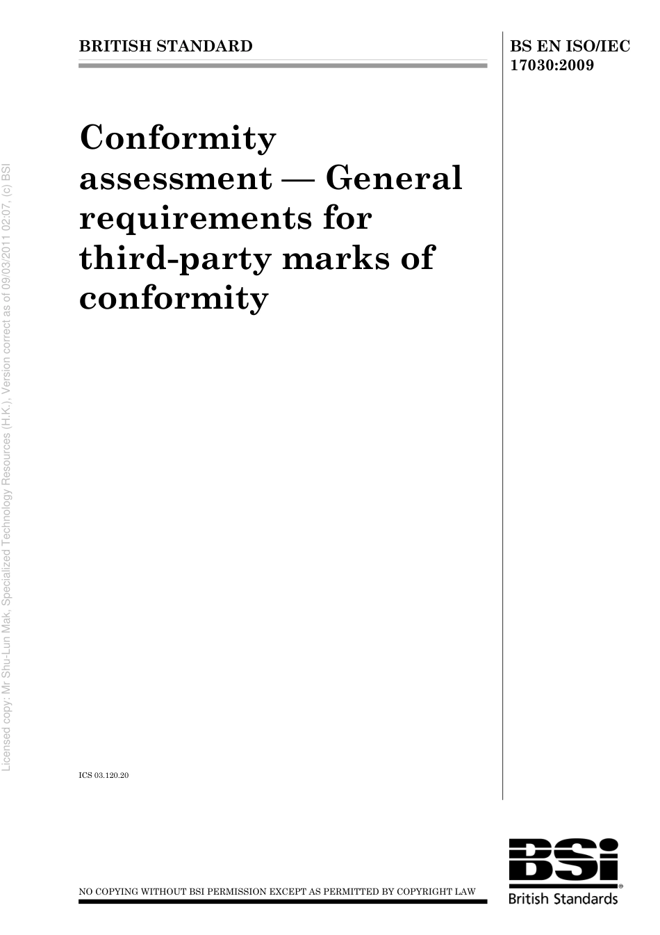 BS EN ISO IEC 17030 2009.pdf_第1页