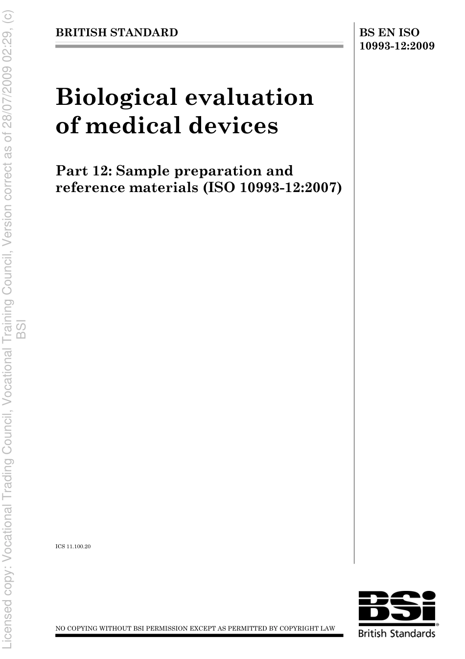 BS EN ISO 10993-12 2009.pdf_第1页