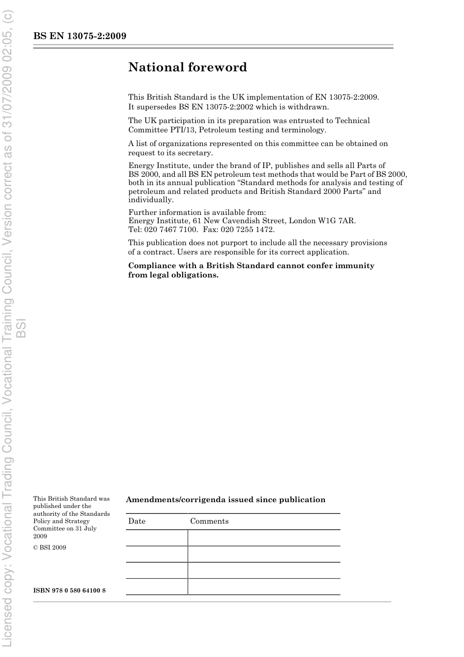 BS EN 13075-2 2009, BS 2000-495 2009.pdf_第2页