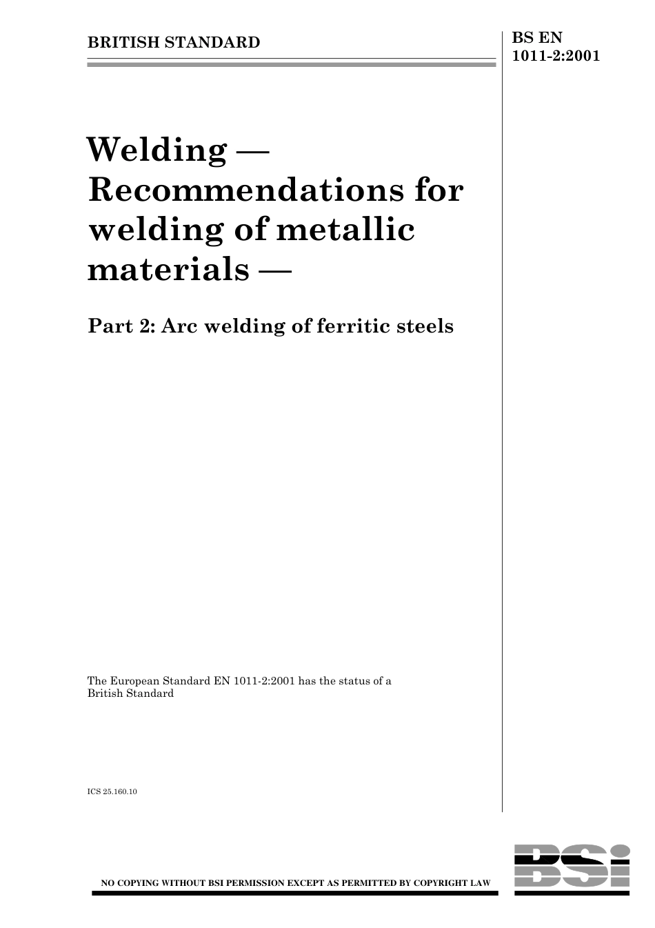 BS EN 1011-2 (Arc welding for ferritic steels).pdf_第1页