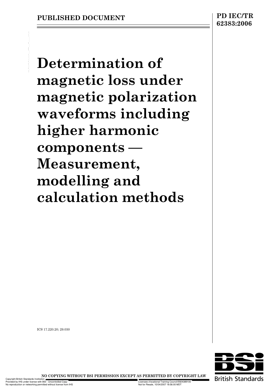 PD IEC TR 62383 2006.pdf_第1页