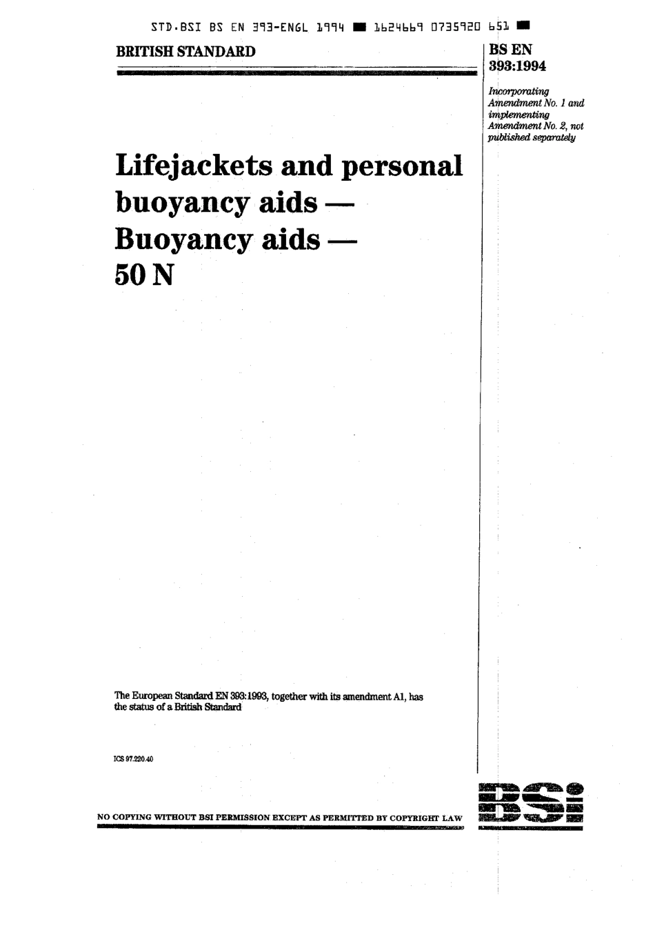 BS EN 393 1994.pdf_第1页