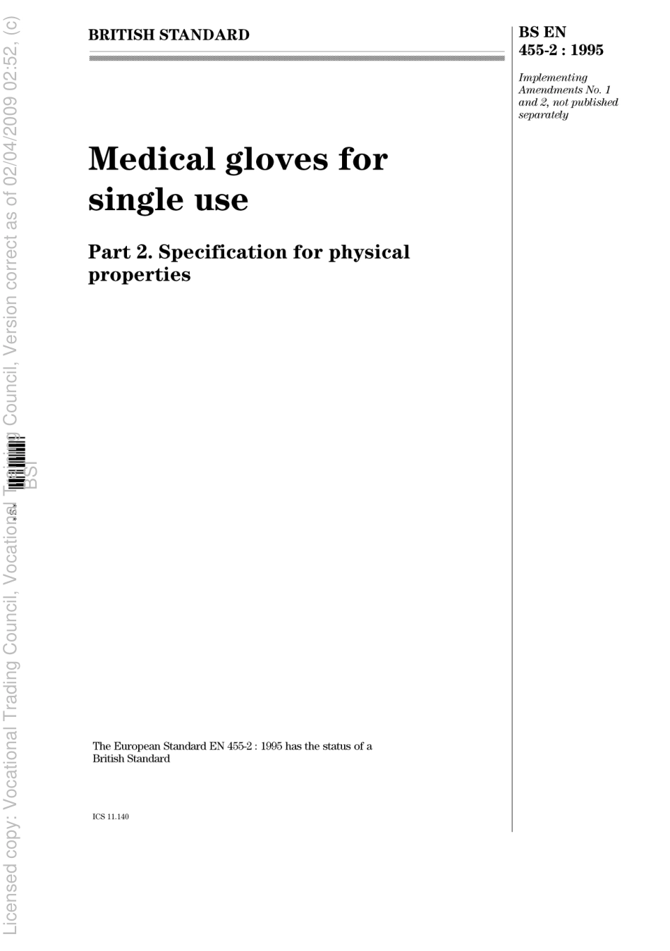 BS EN 455-2 1995.pdf_第1页