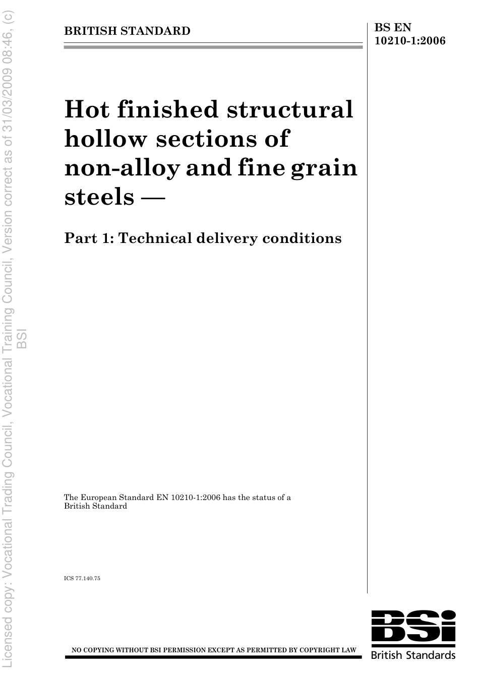 BS EN 10210-1 2006.pdf_第1页