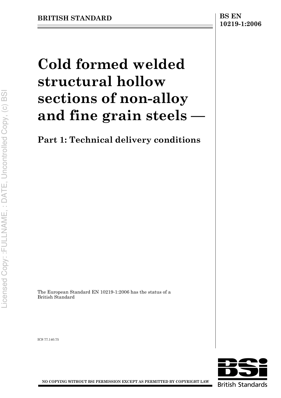 BS EN 10219-1 2006.pdf_第1页