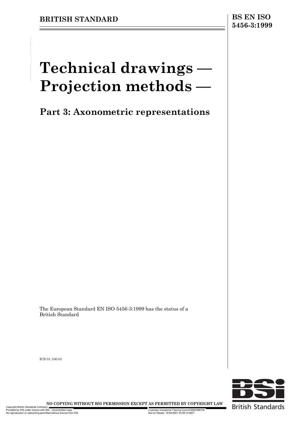 BS EN ISO 5456-3 1999.pdf_第1页