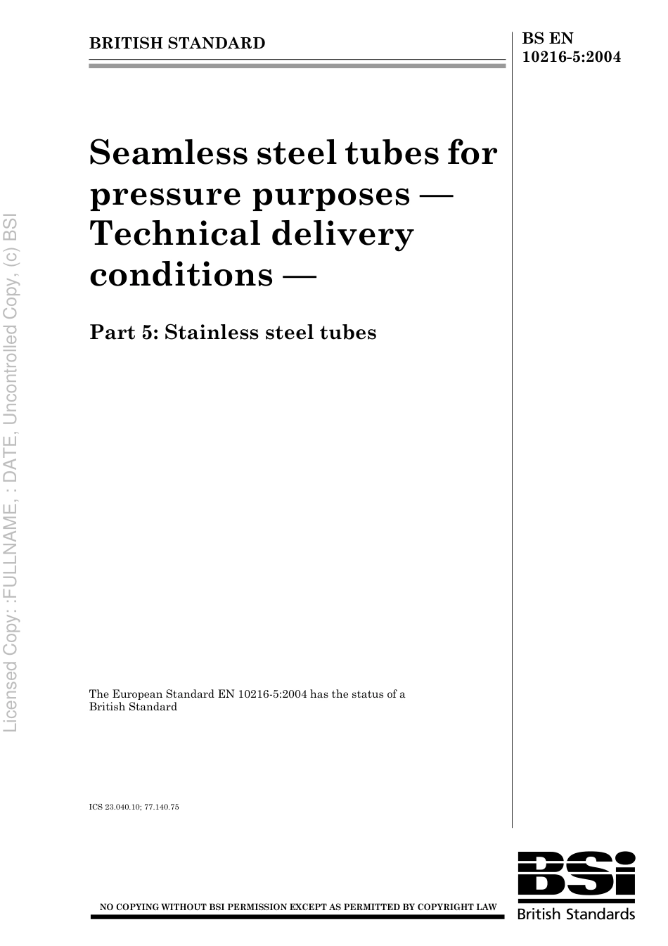 BS EN 10216-5 2004.pdf_第1页