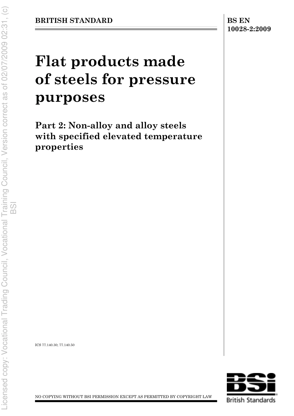 BS EN 10028-2 2009.pdf_第1页