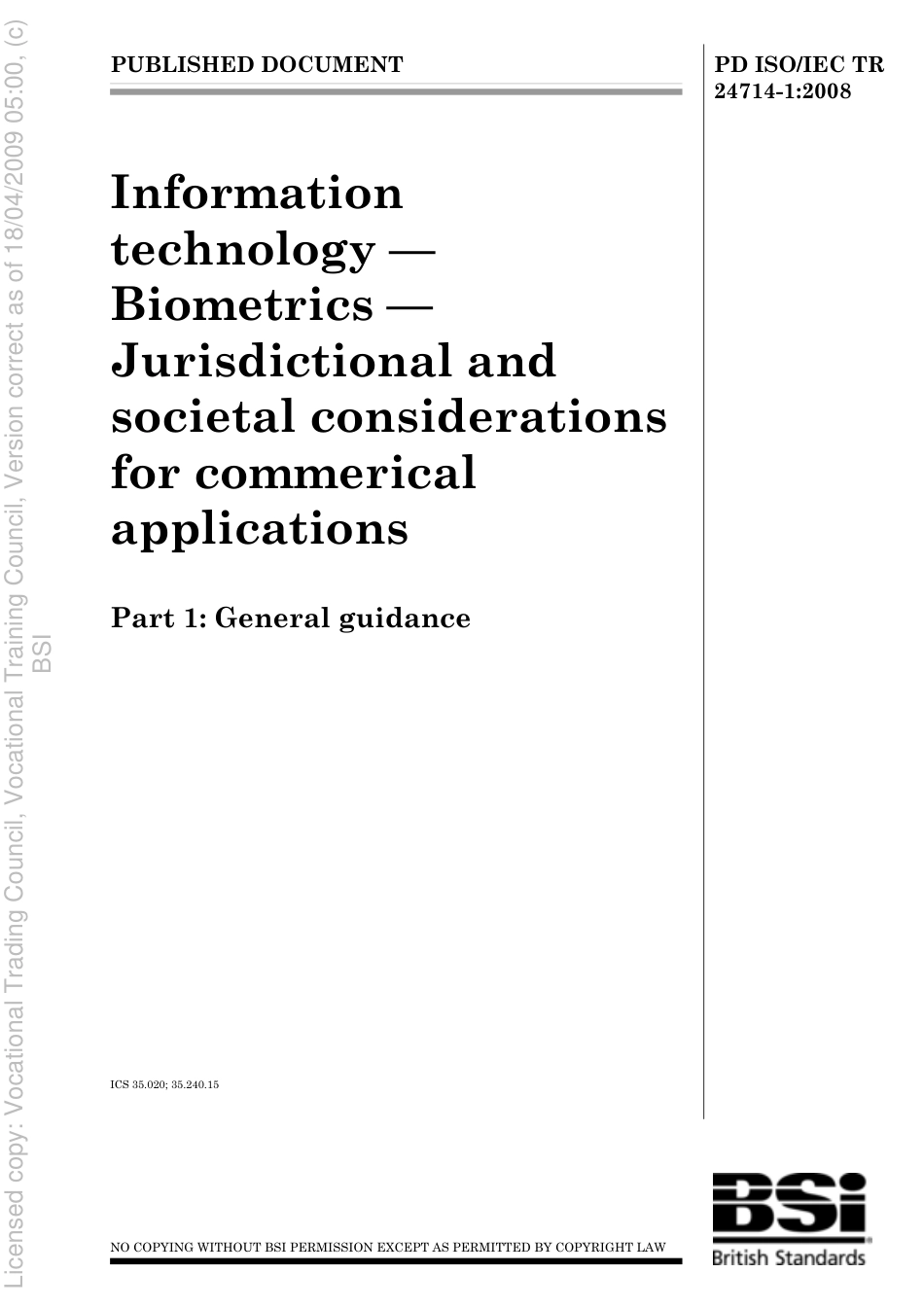 PD ISO IEC TR 24714-1 2008.pdf_第1页